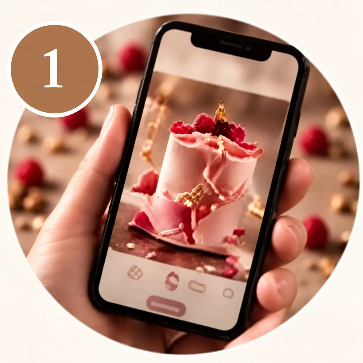 Cake inspiration shown on a phone