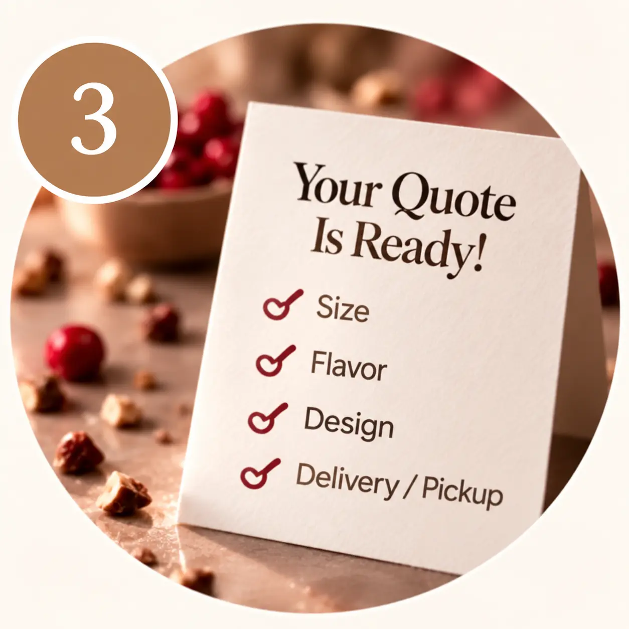 Clear custom cake quote